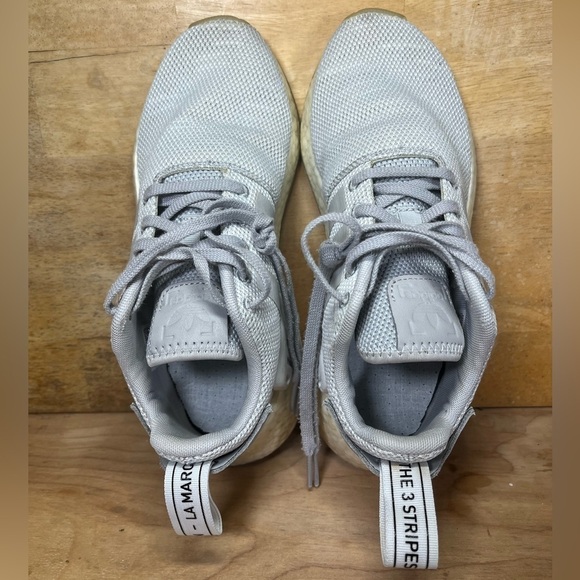 Adidas NMD R2 Womens Size 6 Running Shoes Sneakers Gray White AQ0196 - Picture 6 of 8